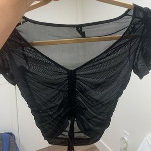 Sheer black tie shirt